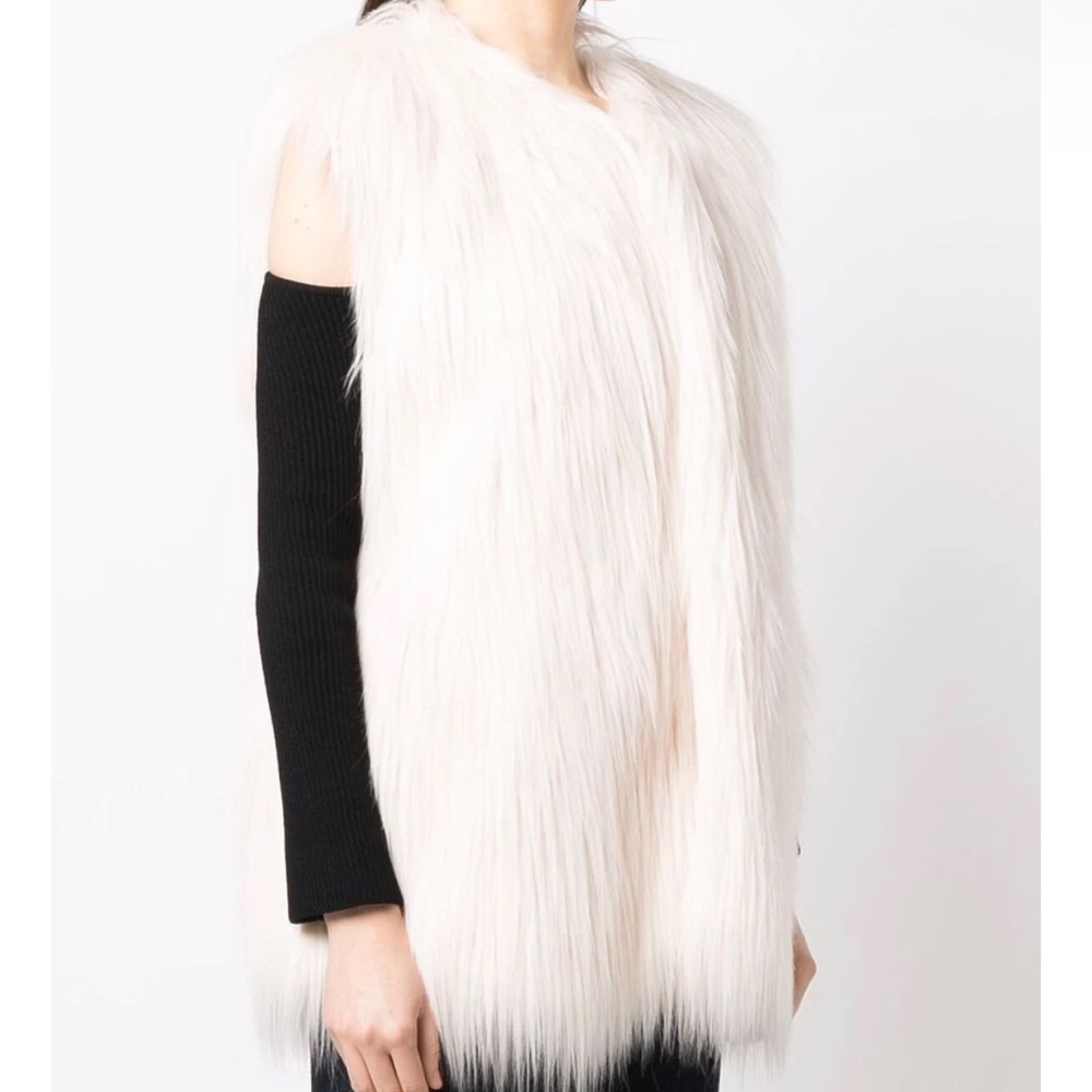 Zara white fur vest